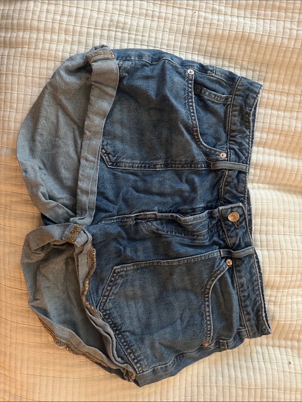 We The Free Blue Denim Jean Shorts